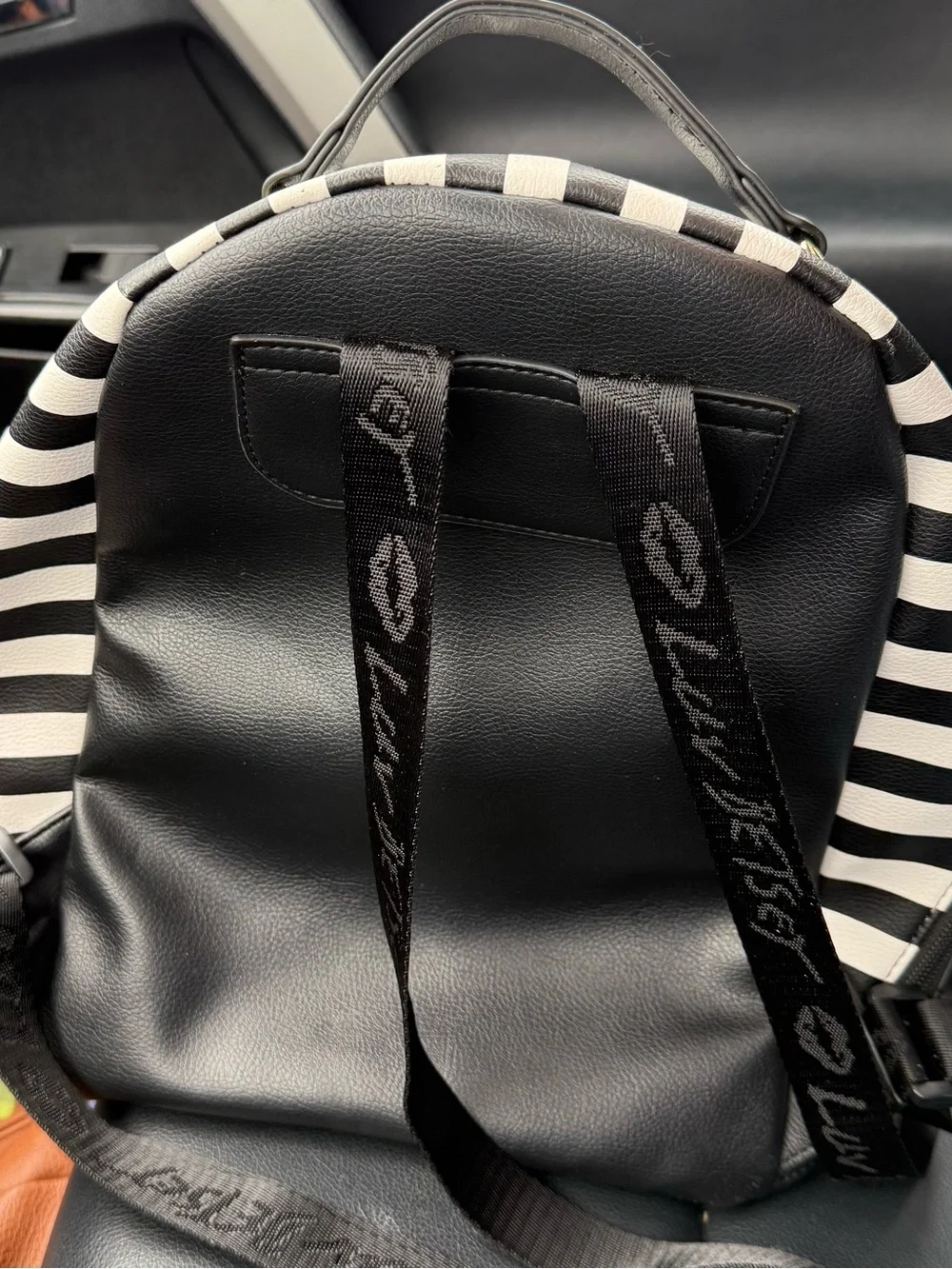 Betsey Johnson whimsical Quilted plaid cat Backpack Purse